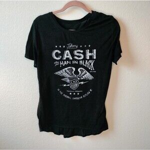 Women's Black Johnny Cash The Man in Black  T-Shirt